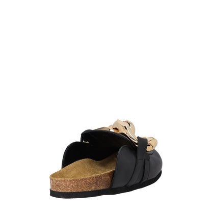 JW ANDERSON Leather Loafer Mules Chain-Embellished Black EU 36 Classic RRP495 — View 6