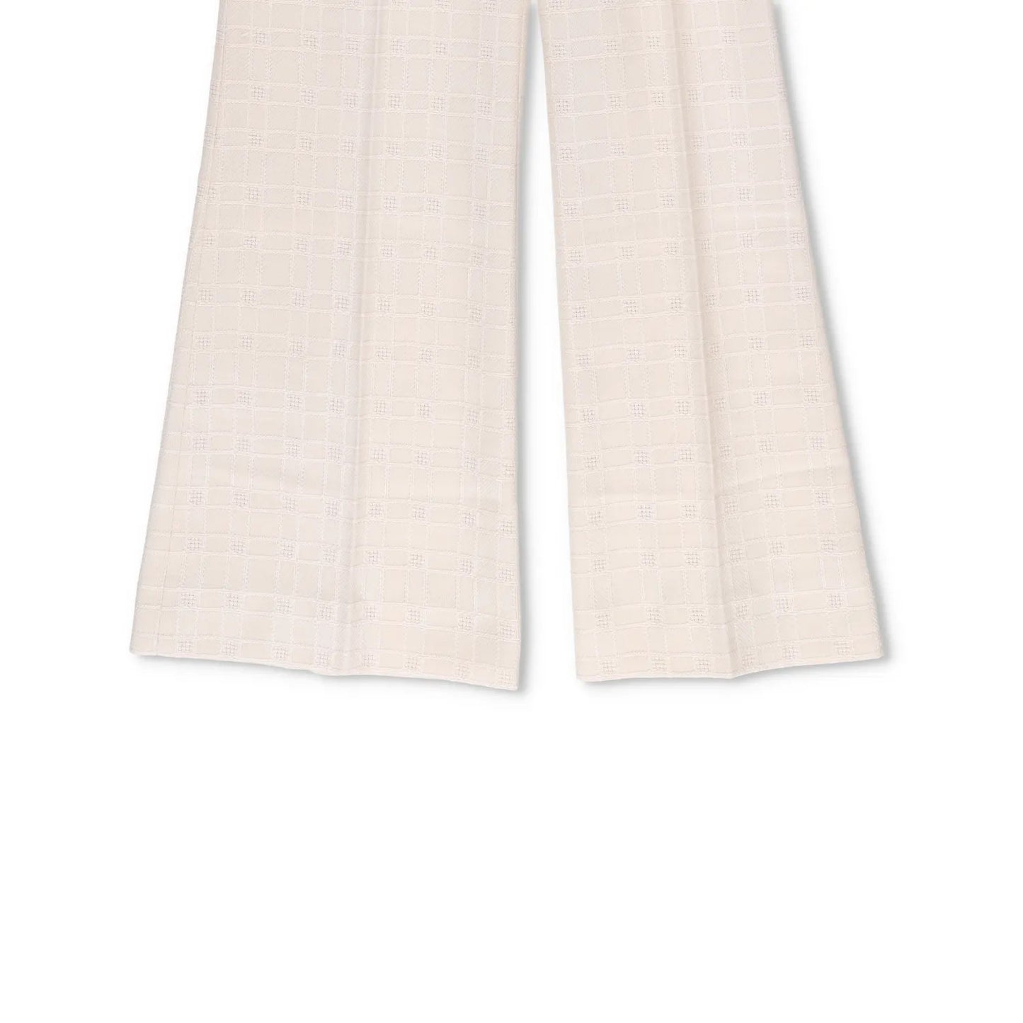 GUCCI Womens Trousers Ivory Cotton Wool Blend Check Flared Leg 40 RRP 550 — View 4
