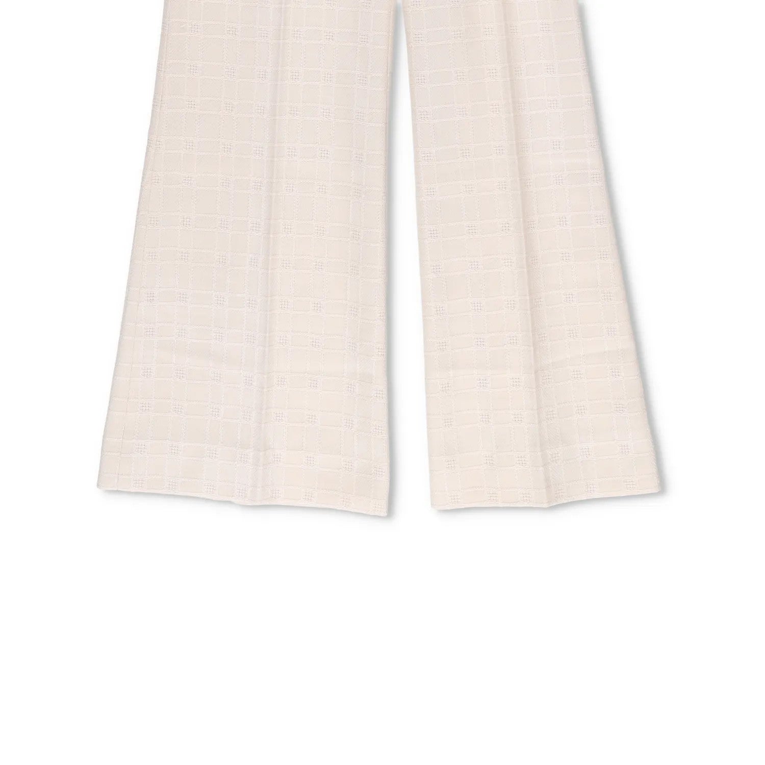 GUCCI Womens Trousers Ivory Cotton Wool Blend Check Flared Leg 40 RRP 550 — View 4
