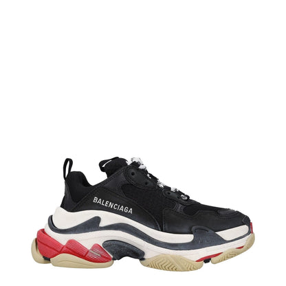 BALENCIAGA Womens Trainers Black White Red Leather Chunky Sole UK 2 RRP 865