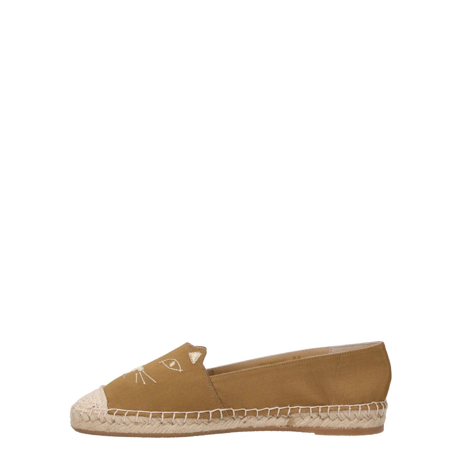 CHARLOTTE OLYMPIA Womens Kitty Espadrilles Fabric Printed Tan Brown UK8 RRP 425 — View 4