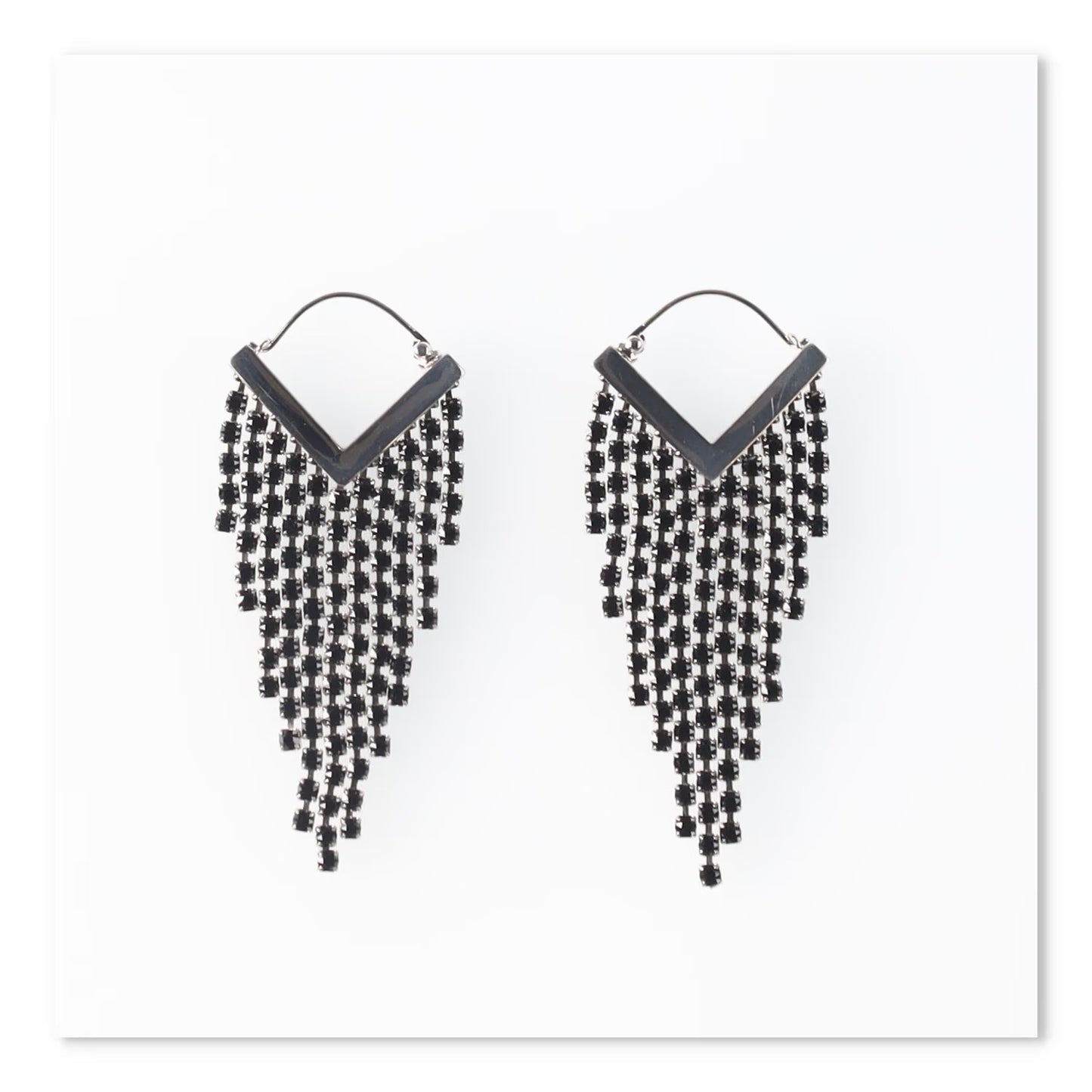 ISABEL MARANT Womens Silver Crystal Tri Drop Earrings One Size RRP 295