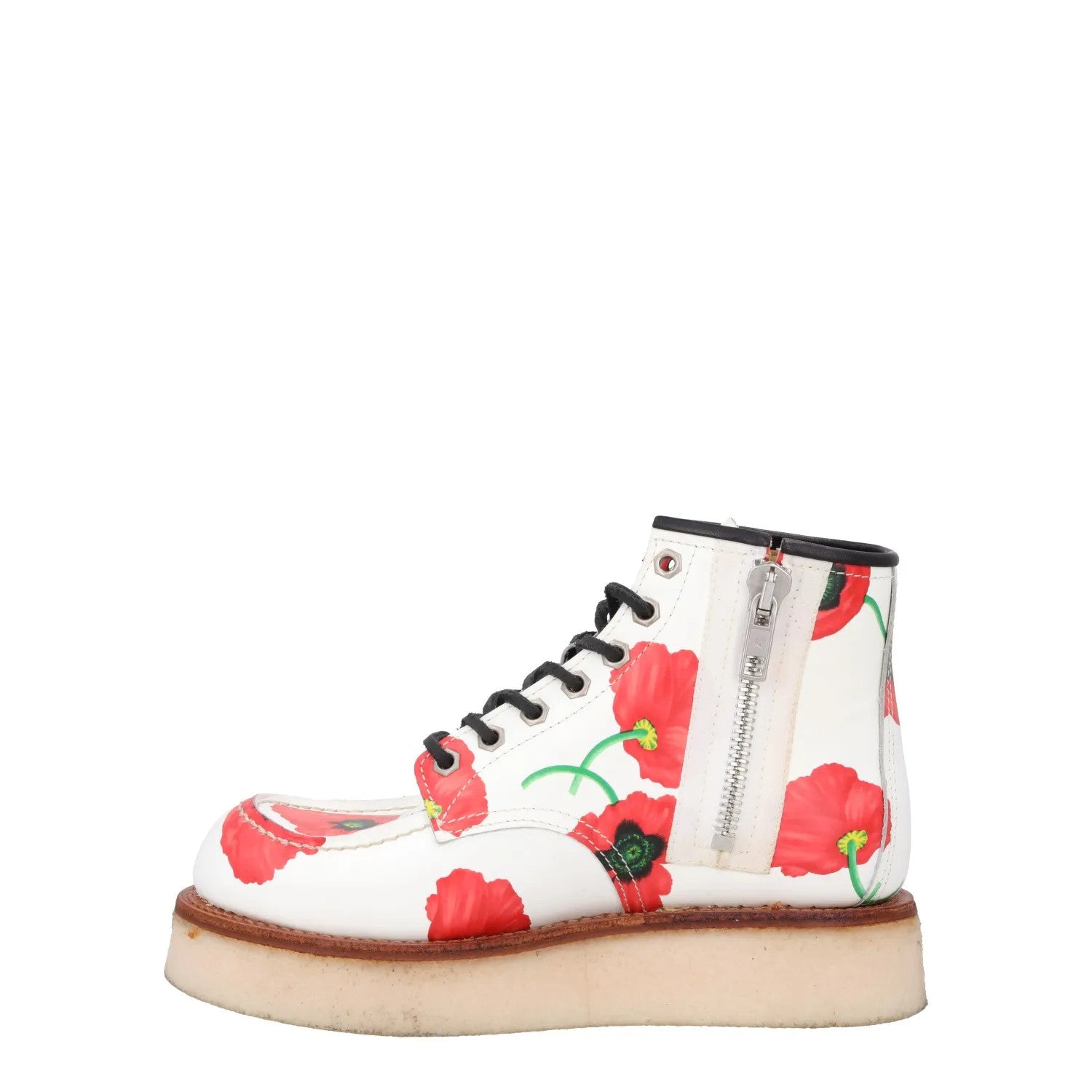 KENZO Womens Yama Lace Boots Leather Casual White Red Floral Size 36 RRP 735 — View 4