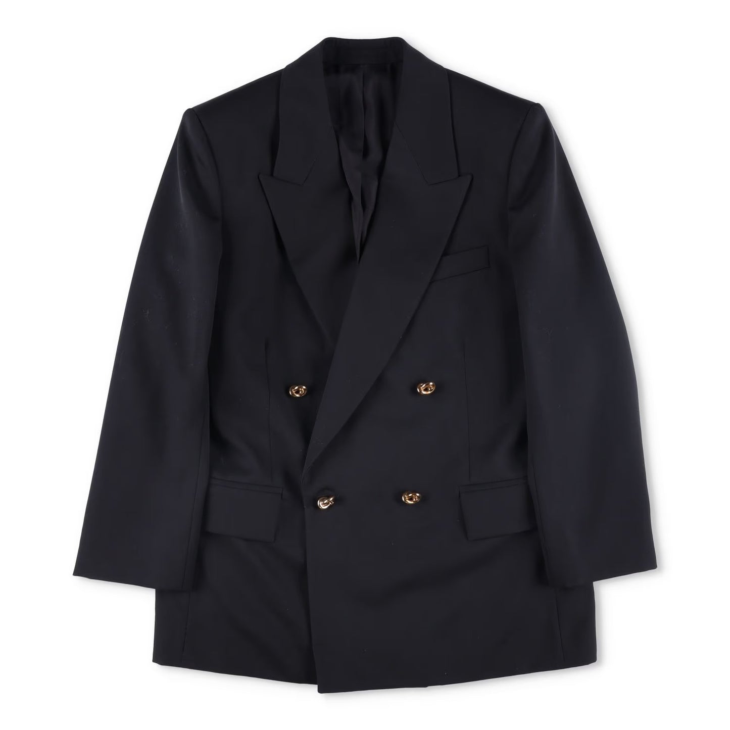 BOTTEGA VENETA Womens Blazer Jacket Long Sleeve Double Breasted Black 44 RRP2060