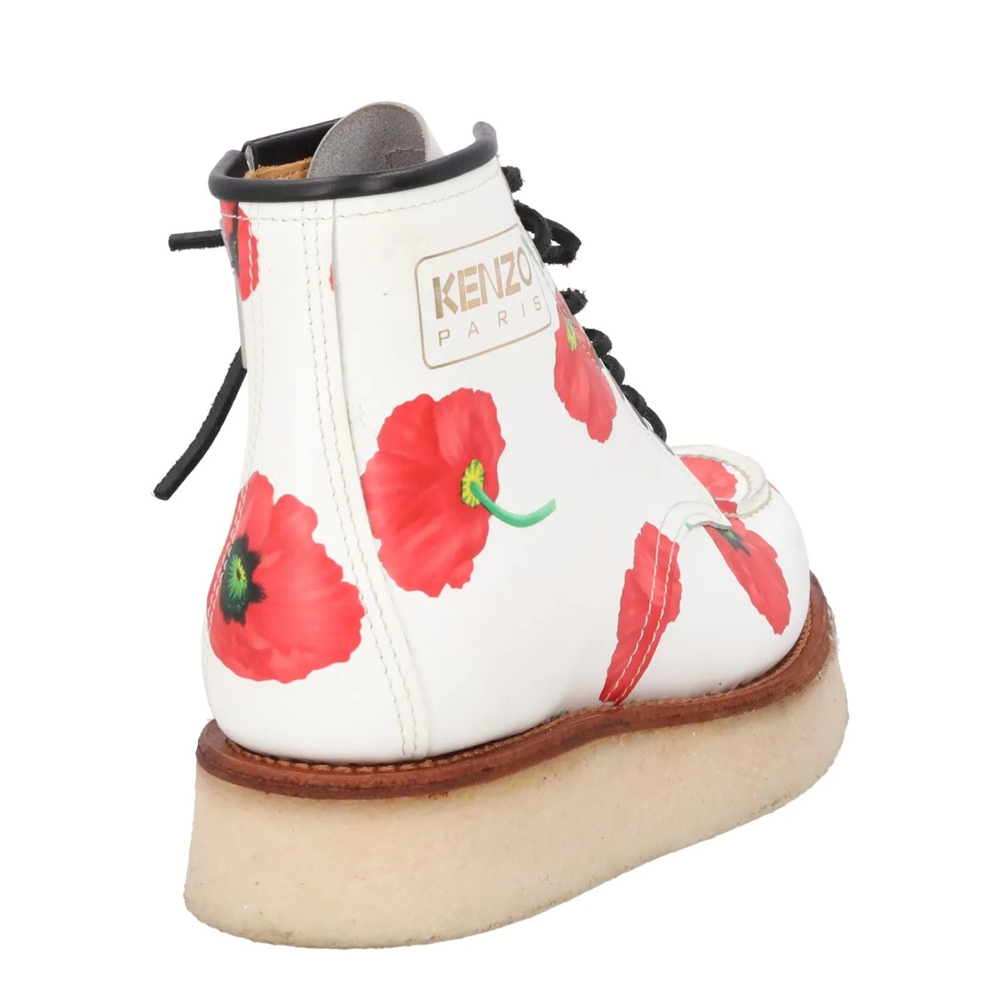 KENZO Womens Yama Lace Boots Leather Casual White Red Floral Size 38 RRP 735 — View 6