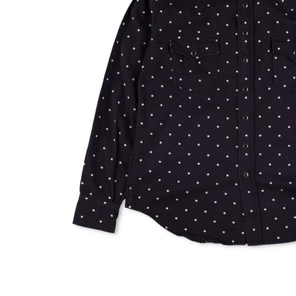 SAINT LAURENT Mens Button Up Shirt Collared Black White Dotted Cotton XL RRP 550 — View 3