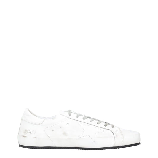 GOLDEN GOOSE Mens Trainers White Black Leather Low Top Lace Up UK 12 RRP 485