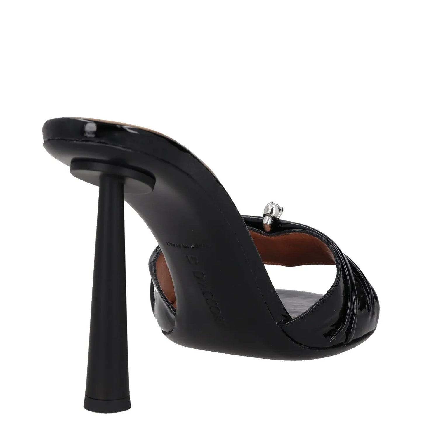 D'ACCORI Womens Heels Black Leather Stiletto Mules Slip On Open Toe UK 8 RRP 595 — View 6