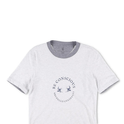 BRUNELLO CUCINELLI Mens T-Shirt White Cotton Crew Neck Short Sleeve XS RRP 300 — View 2