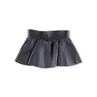 ALAIA Womens Mini Skirt Belt Pleated Nappa Leather Black Size 40 RRP 2529 — View 4