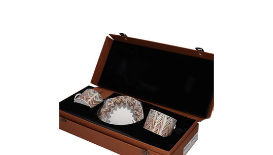 MISSONI TABLEWARE Zig Zag Jarris 148 Set Of 2 Tea Cup & Saucer Geometric RRP 231 — View 2