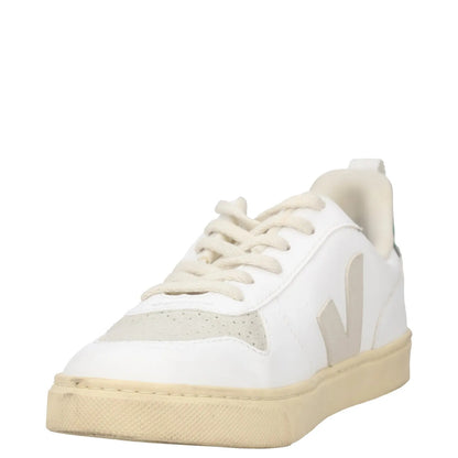 VEJA Boys Trainers White Green Beige Leather Low Top Lace Up UK 3 RRP 75 — View 3