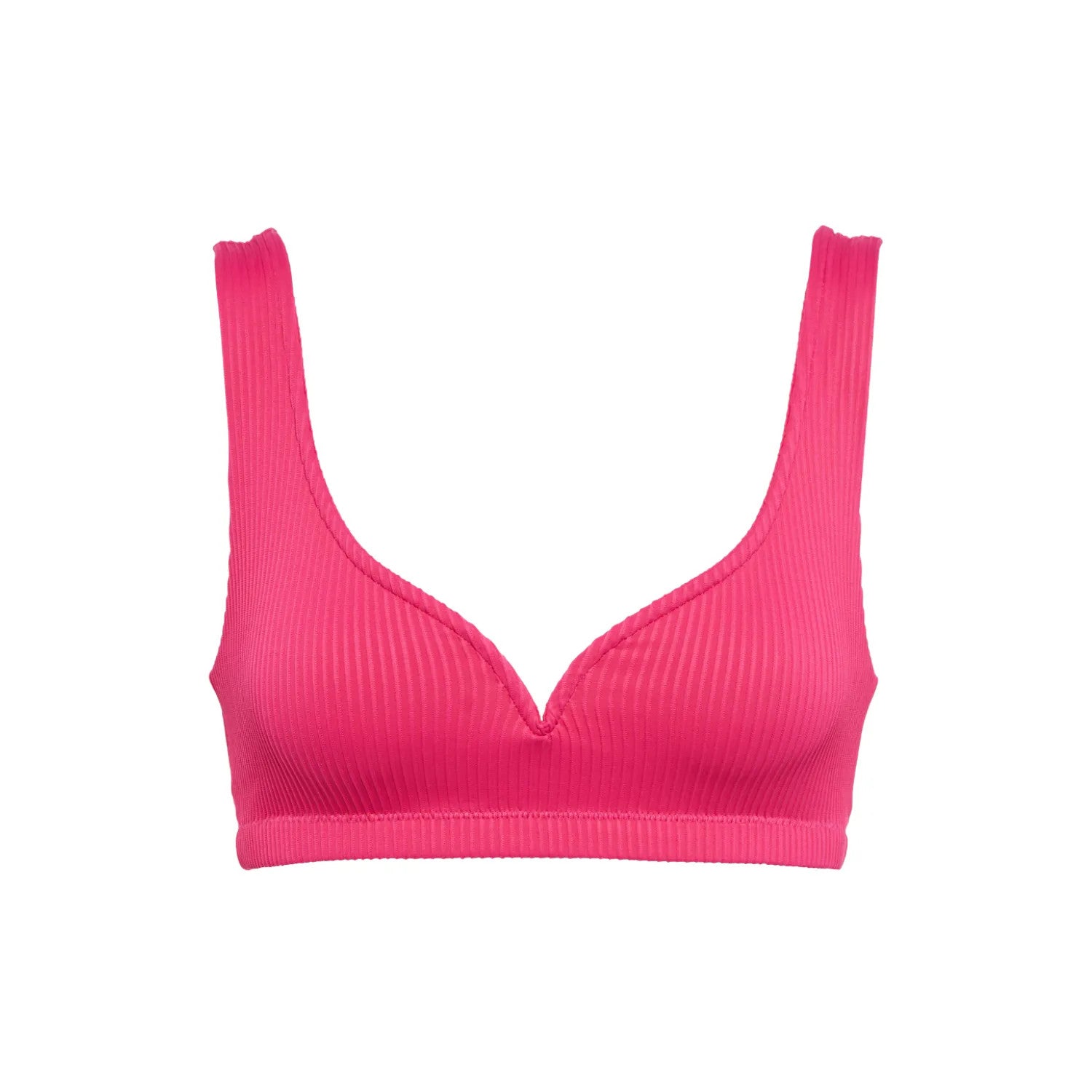 ALEXANDRA MIRO Womens Kamala Bikini Top Raspberry Texture Solid Strappy S RRP155