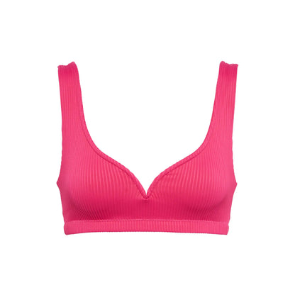 ALEXANDRA MIRO Womens Kamala Bikini Top Raspberry Texture Solid Strappy S RRP155