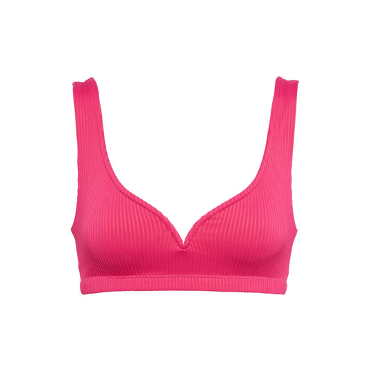 ALEXANDRA MIRO Womens Kamala Bikini Top Raspberry Texture Solid Strappy S RRP155