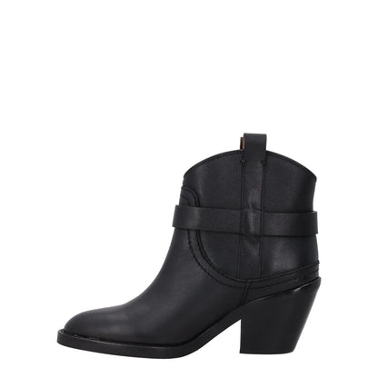SEE BY CHLOE Womens Hana Ankle Boots Black Leather Round Toe Mid Heel 39 RRP 525 — View 4