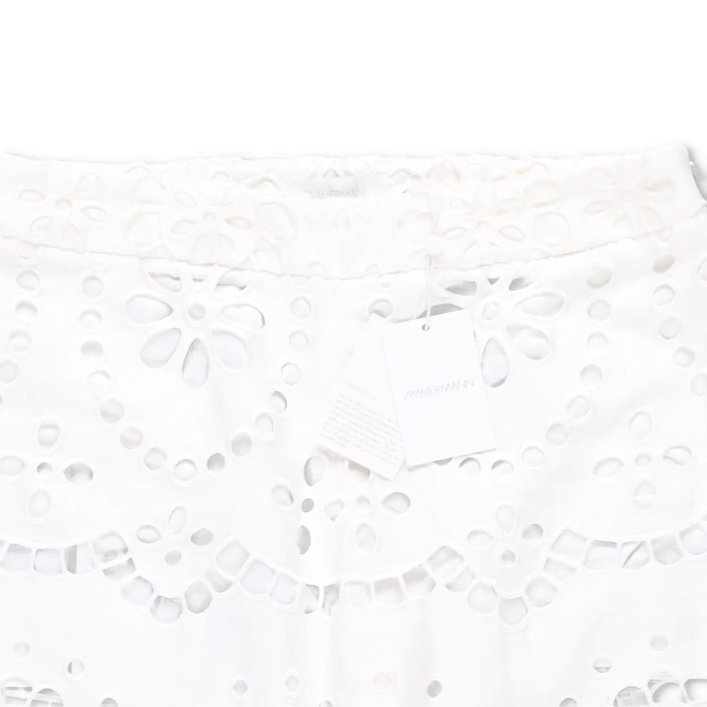 ZIMMERMANN Women Lexi Embroidered Wide Leg Trousers Ivory White Cotton 2 RRP 650 — View 5