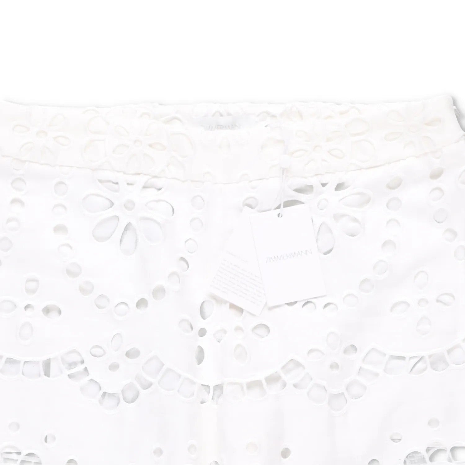 ZIMMERMANN Women Lexi Embroidered Wide Leg Trousers Ivory White Cotton 2 RRP 650 — View 5