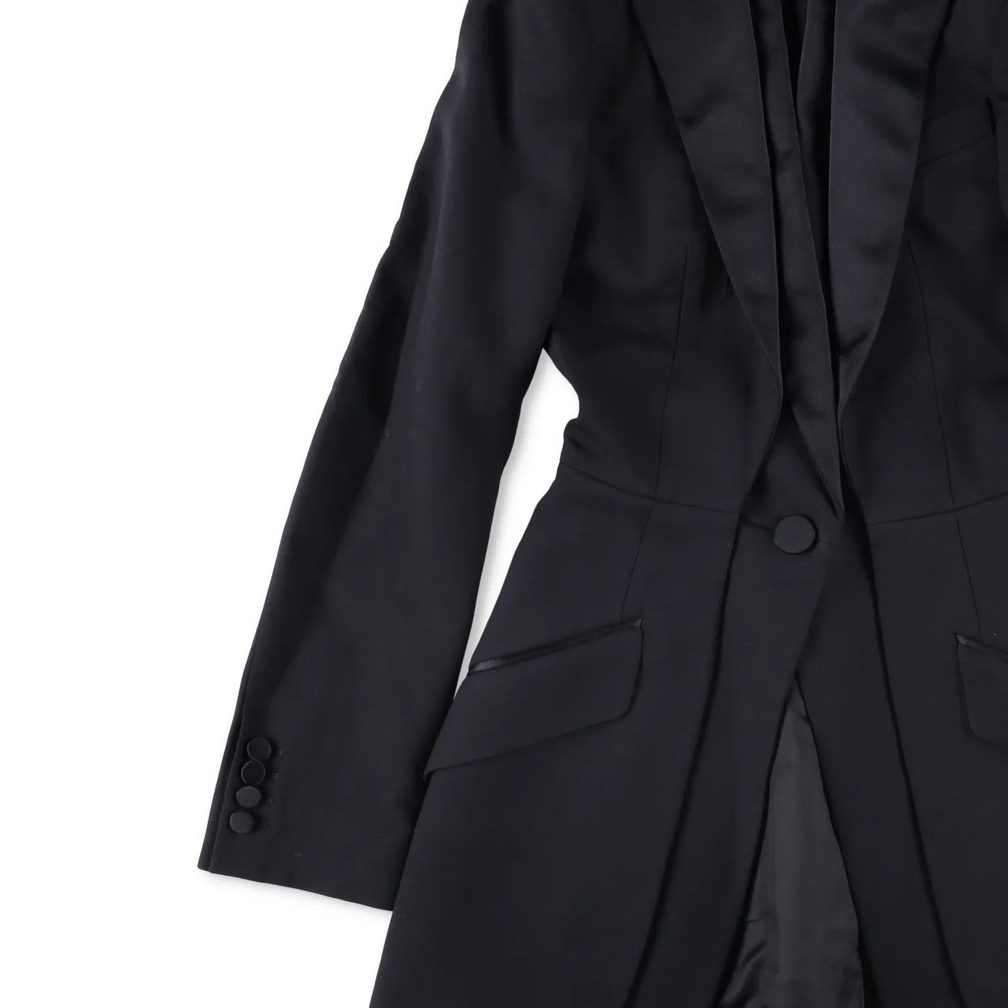 ALEXANDER MCQUEEN Womens Formal Blazer Black Cotton Blend Mid Length 38 RRP 700 — View 4