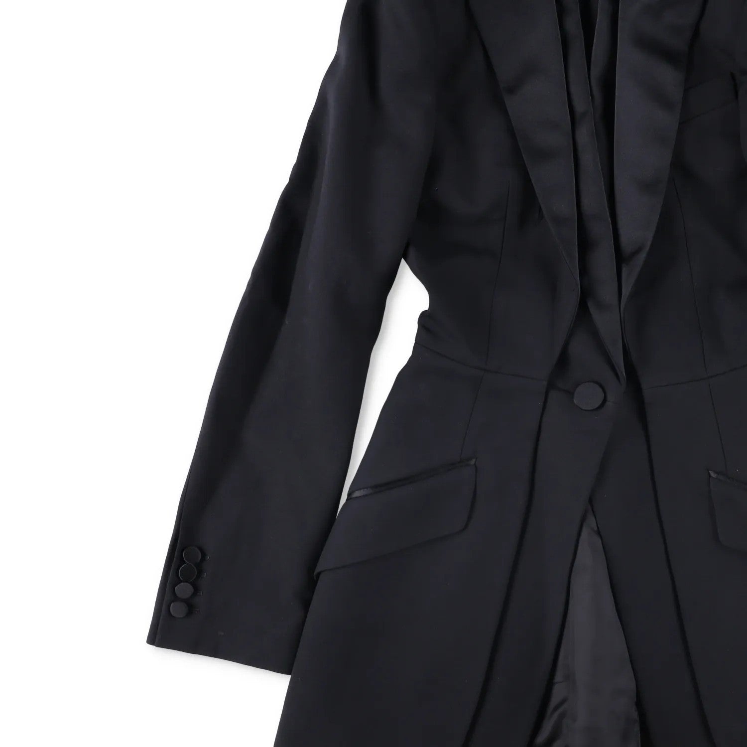 ALEXANDER MCQUEEN Womens Formal Blazer Black Cotton Blend Mid Length 38 RRP 700 — View 4