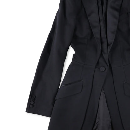 ALEXANDER MCQUEEN Womens Formal Blazer Black Cotton Blend Mid Length 38 RRP 700 — View 4