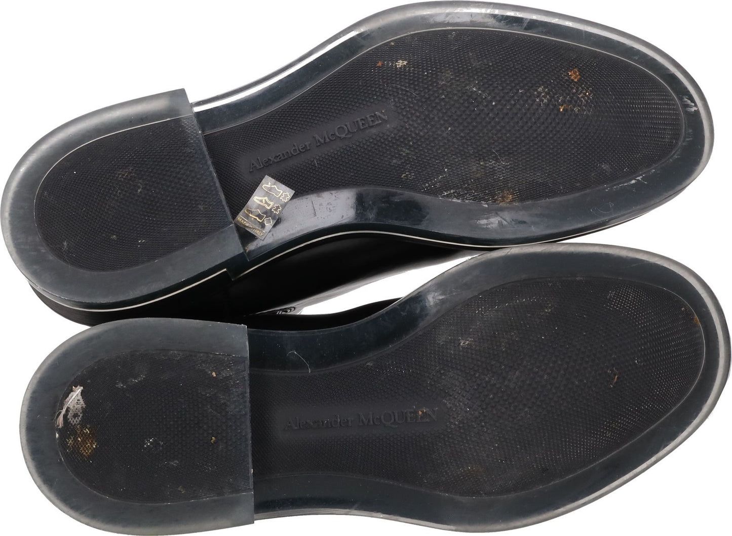 ALEXANDER MCQUEEN Mens Chelsea Boot Transparent Sole Black Leather UK 7 RRP 900 — View 12