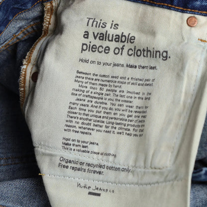 NUDIE JEANS Mens Jeans Steady Eddie Ii Stormy Selvedge Straight Blue 34 RRP 200 — View 9
