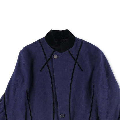 HAIDER ACKERMANN Mens Jacket Blue Fleece Wool Blend Button Closure RRP 1750 — View 2