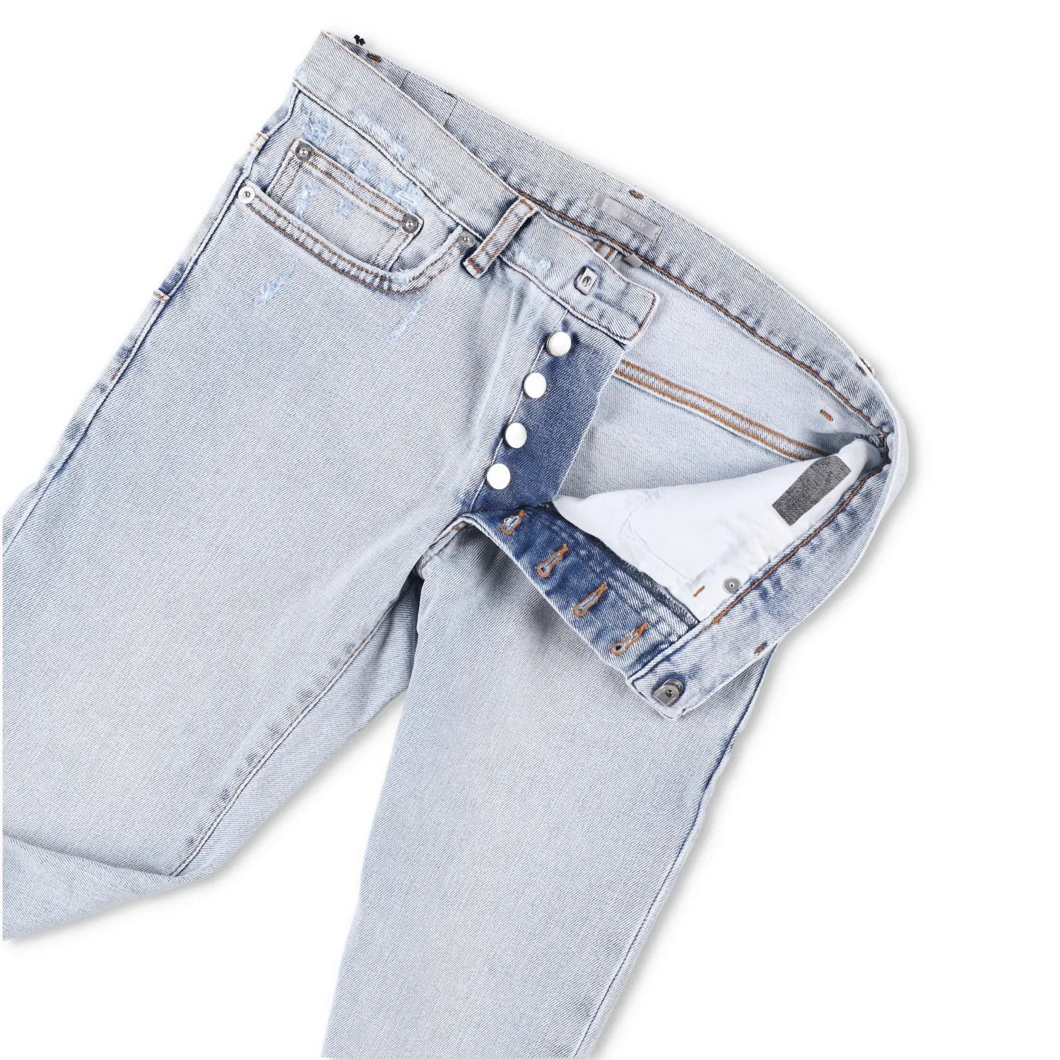 DIOR HOMME Mens Slim Fit Jeans Light Blue Wash Mid Rise Size 28 RRP 555 — View 7