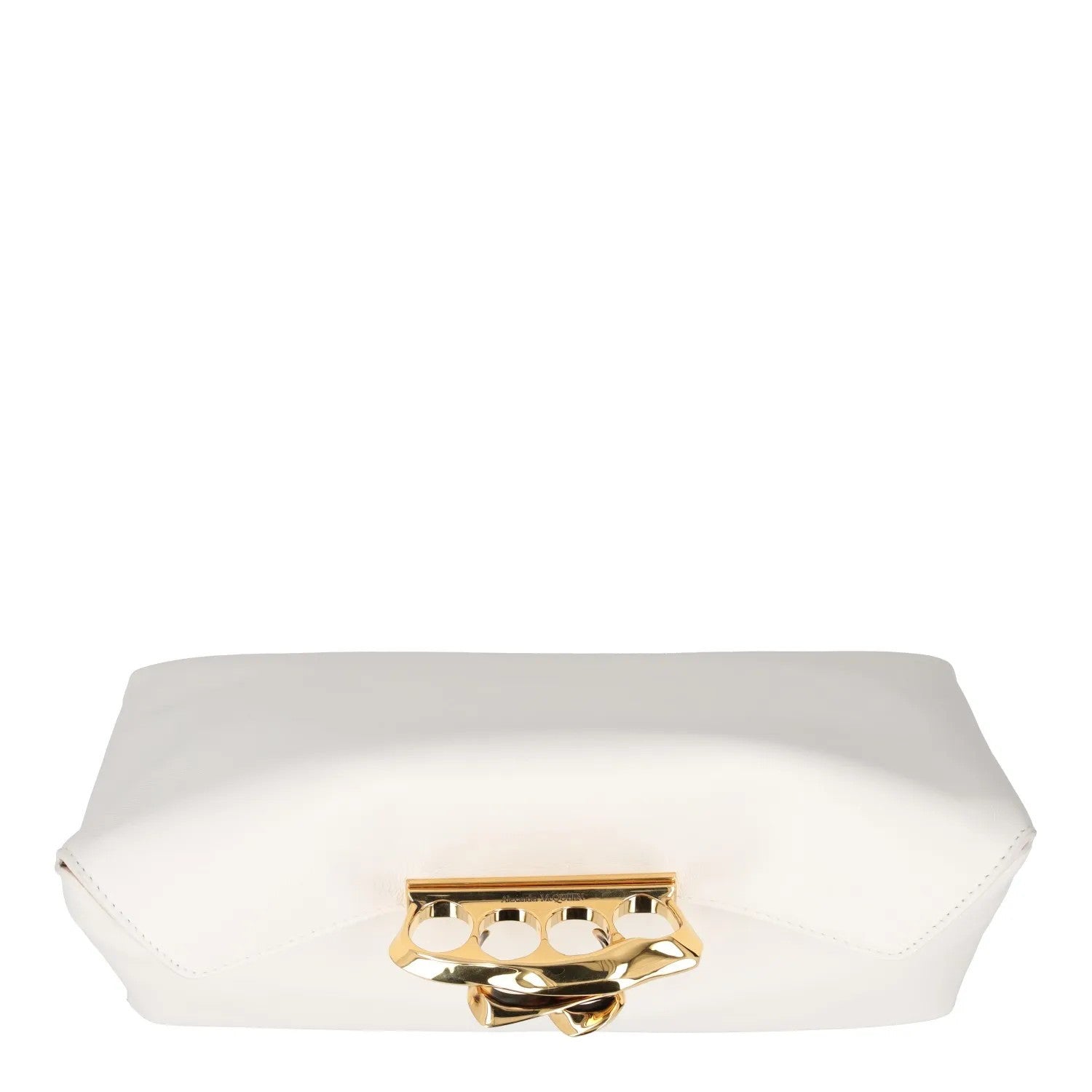 ALEXANDER MCQUEEN Womens Clutch Bag White Leather Gold Hardware Size M RRP 1900 — View 7