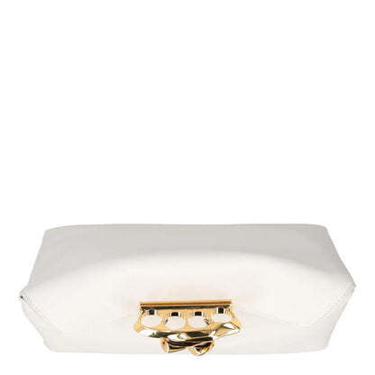 ALEXANDER MCQUEEN Womens Clutch Bag White Leather Gold Hardware Size M RRP 1900 — View 7