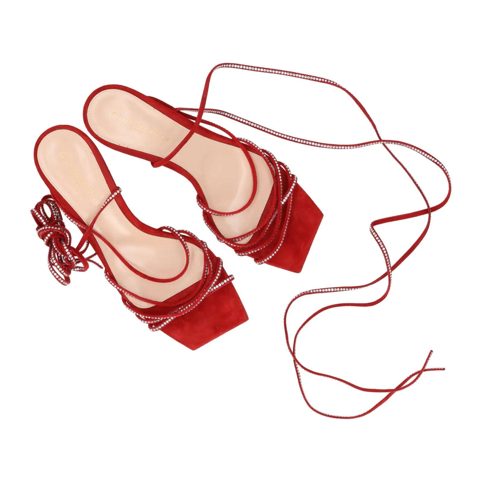 GIANVITO ROSSI Womens Red Stiletto Sandal Leather Strappy Square Toe UK7 RRP1099 — View 8