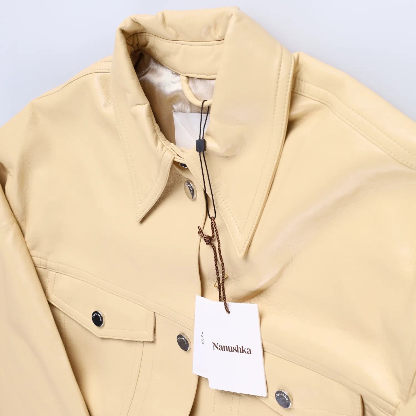 NANUSHKA Women Keano Trench Coat Button Up Leather Beige Neutrals Size L RRP1475 — View 7