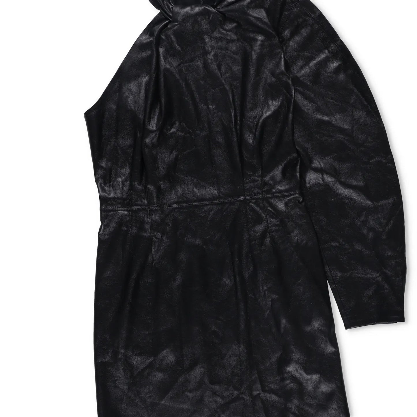 NANUSHKA Women Knee Length Dress Black Poly Blend High Neck Long Sleeve M RRP500 — View 3