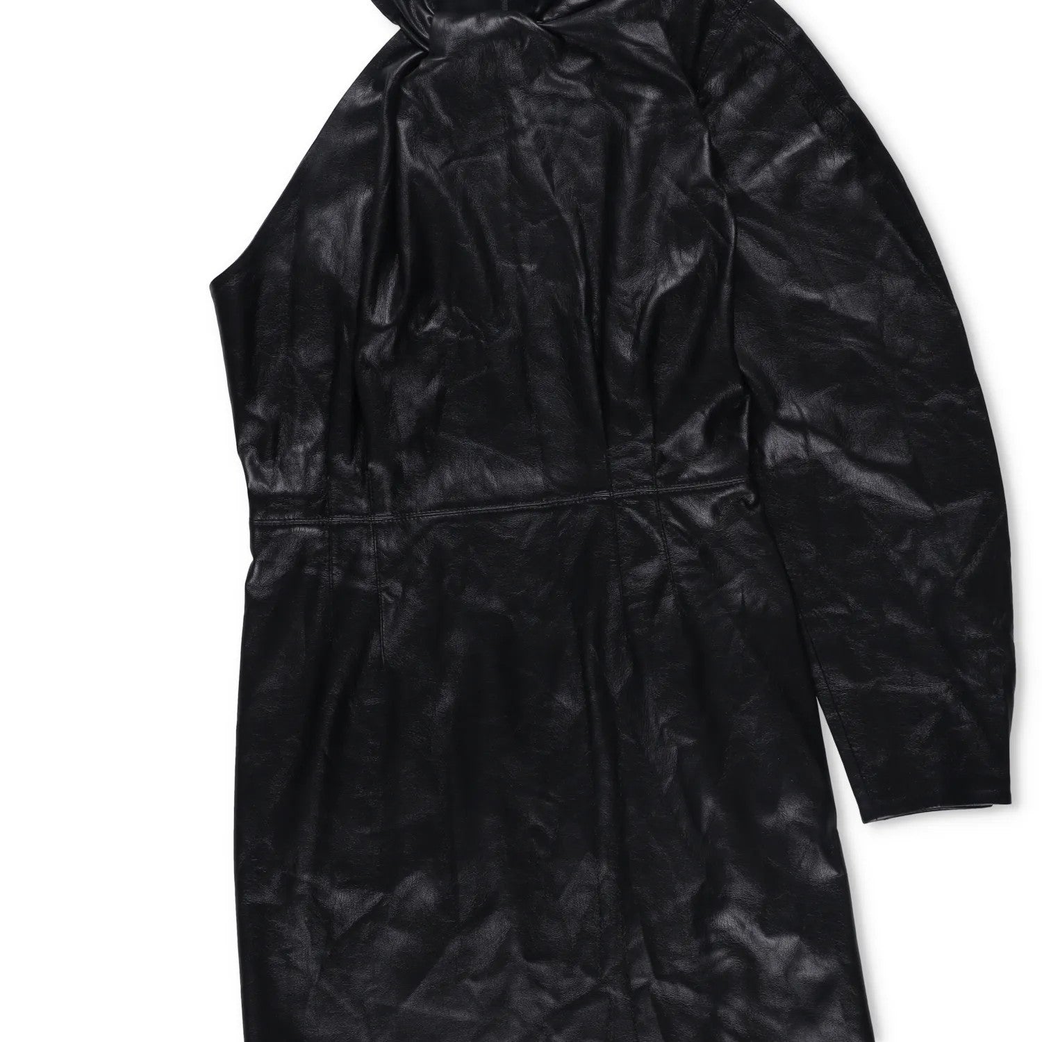 NANUSHKA Women Knee Length Dress Black Poly Blend High Neck Long Sleeve M RRP500 — View 3