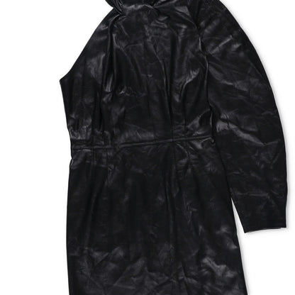 NANUSHKA Women Knee Length Dress Black Poly Blend High Neck Long Sleeve M RRP500 — View 3