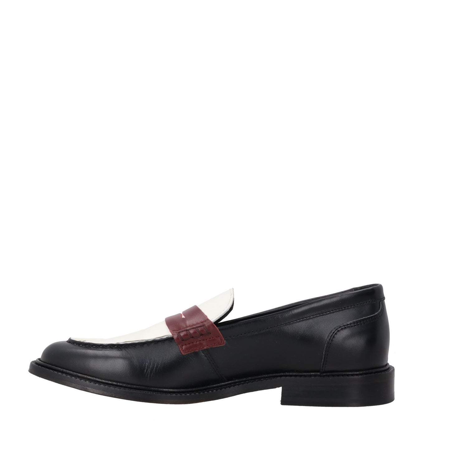 VINNYS Mens Townee Leather Tricolour Penny Loafers Black White Red EU 42 RRP 255 — View 4