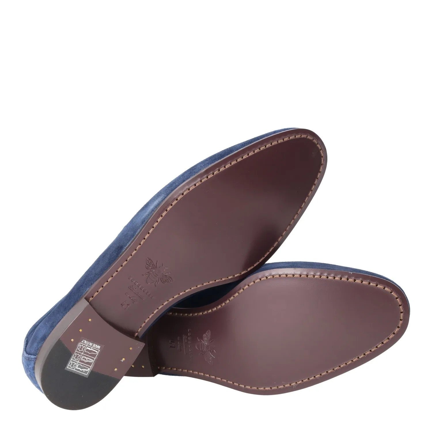 BOUGEOTTE Mens Slip On Loafers Suede Leather Almond Toe Blue UK 7 RRP 1955 — View 8