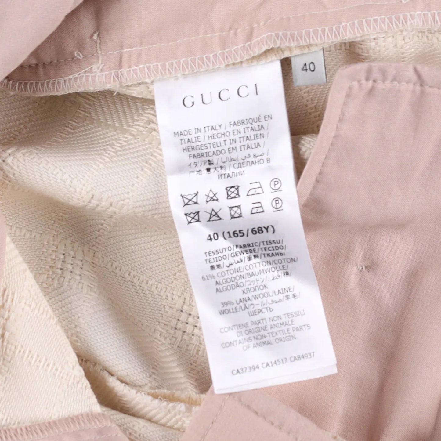 GUCCI Womens Trousers Ivory Cotton Wool Blend Check Flared Leg 40 RRP 550 — View 9