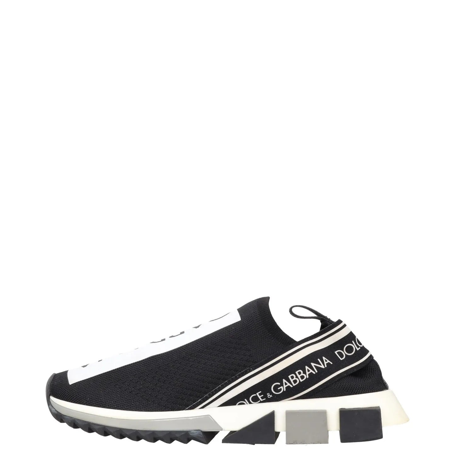 DOLCE & GABBANA Mens Sneakers Black White Fabric Trainers Slip On UK 7 RRP 600 — View 3