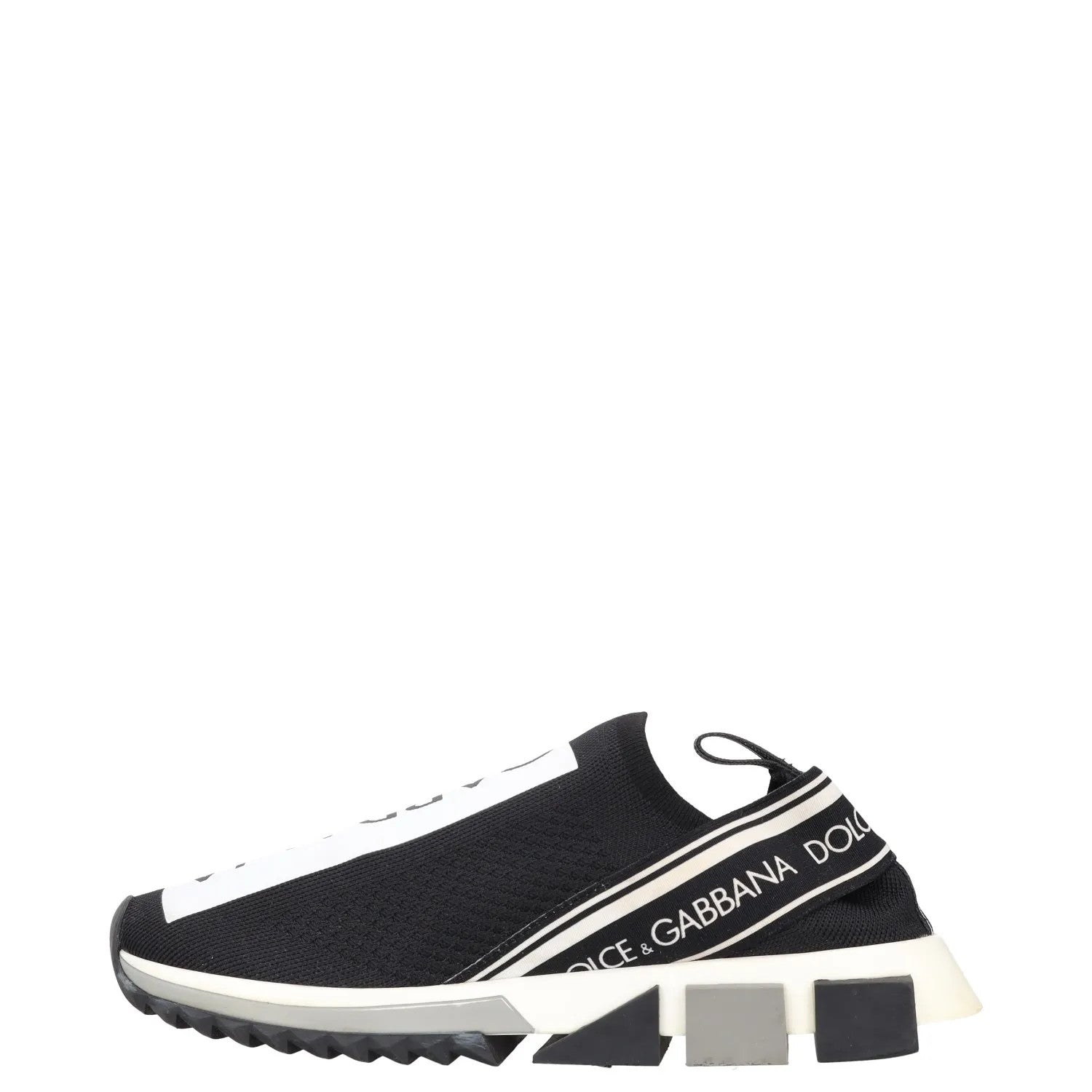 DOLCE & GABBANA Mens Sneakers Black White Fabric Trainers Slip On UK 7 RRP 600 — View 3