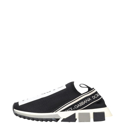 DOLCE & GABBANA Mens Sneakers Black White Fabric Trainers Slip On UK 7 RRP 600 — View 3