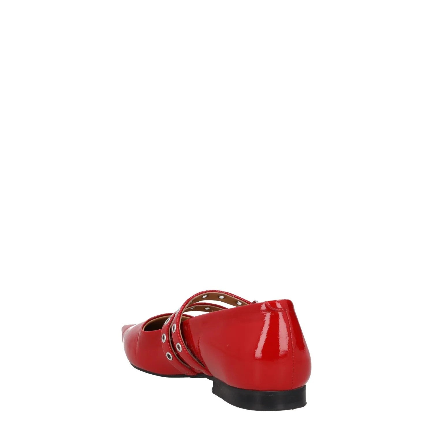 GANNI Womens Mary Janes Flat Red Leather Pointy Toe Double Strap UK 4 RRP 275 — View 5