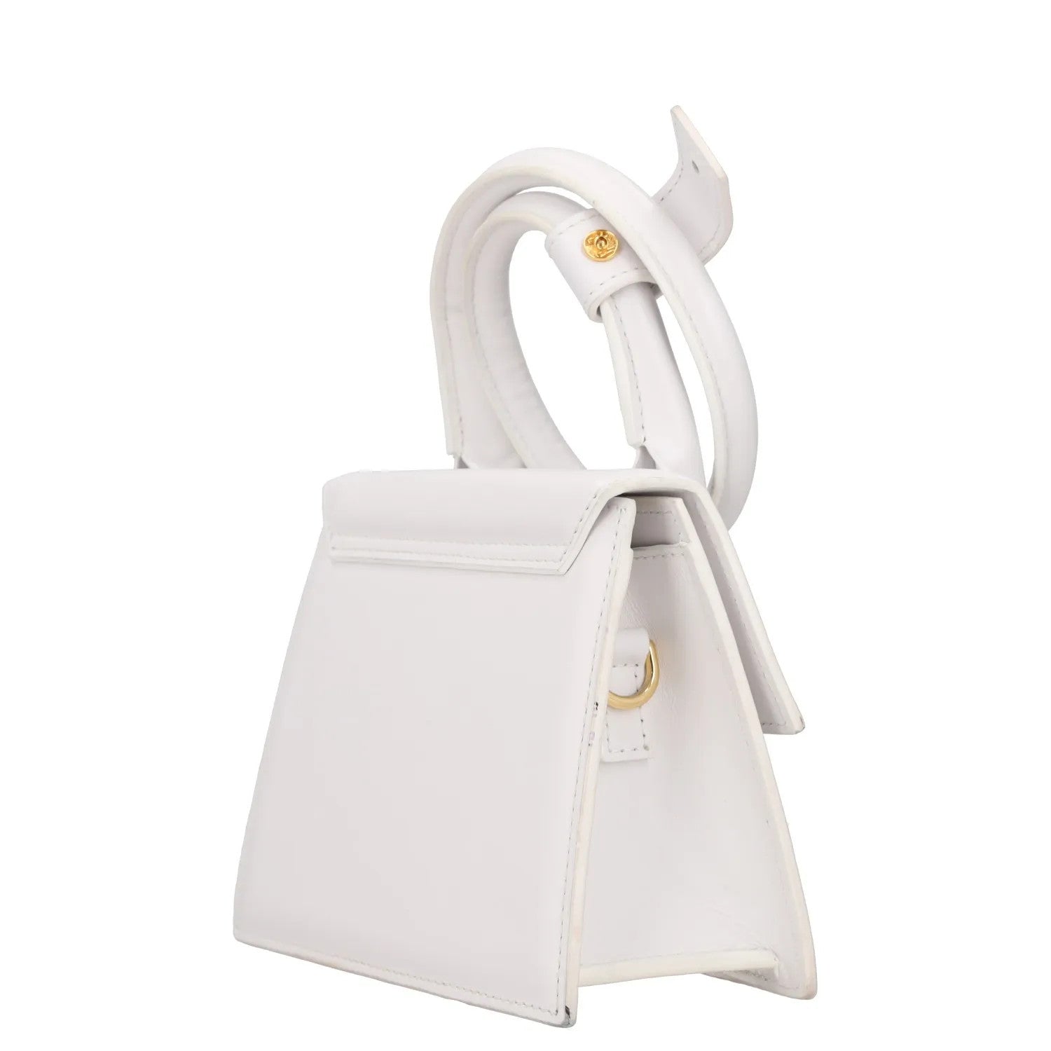 JACQUEMUS Womens Le Chiquito Noeud Leather Tote Bag White One Size RRP 745 — View 12