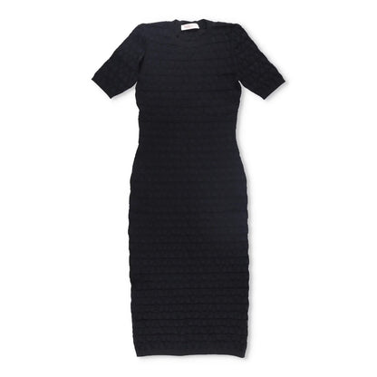 VALENTINO Womens Knit Midi Dress Black Round Neck Half Sleeve Large RRP 1850 — View 2