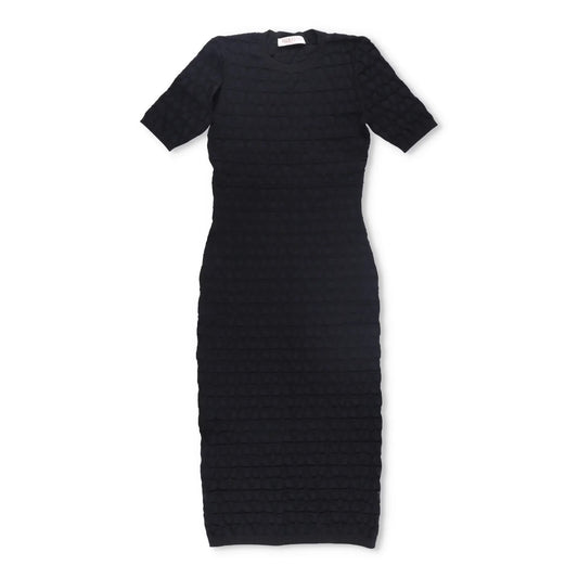 VALENTINO Womens Knit Midi Dress Black Round Neck Half Sleeve Large RRP 1850 — View 2