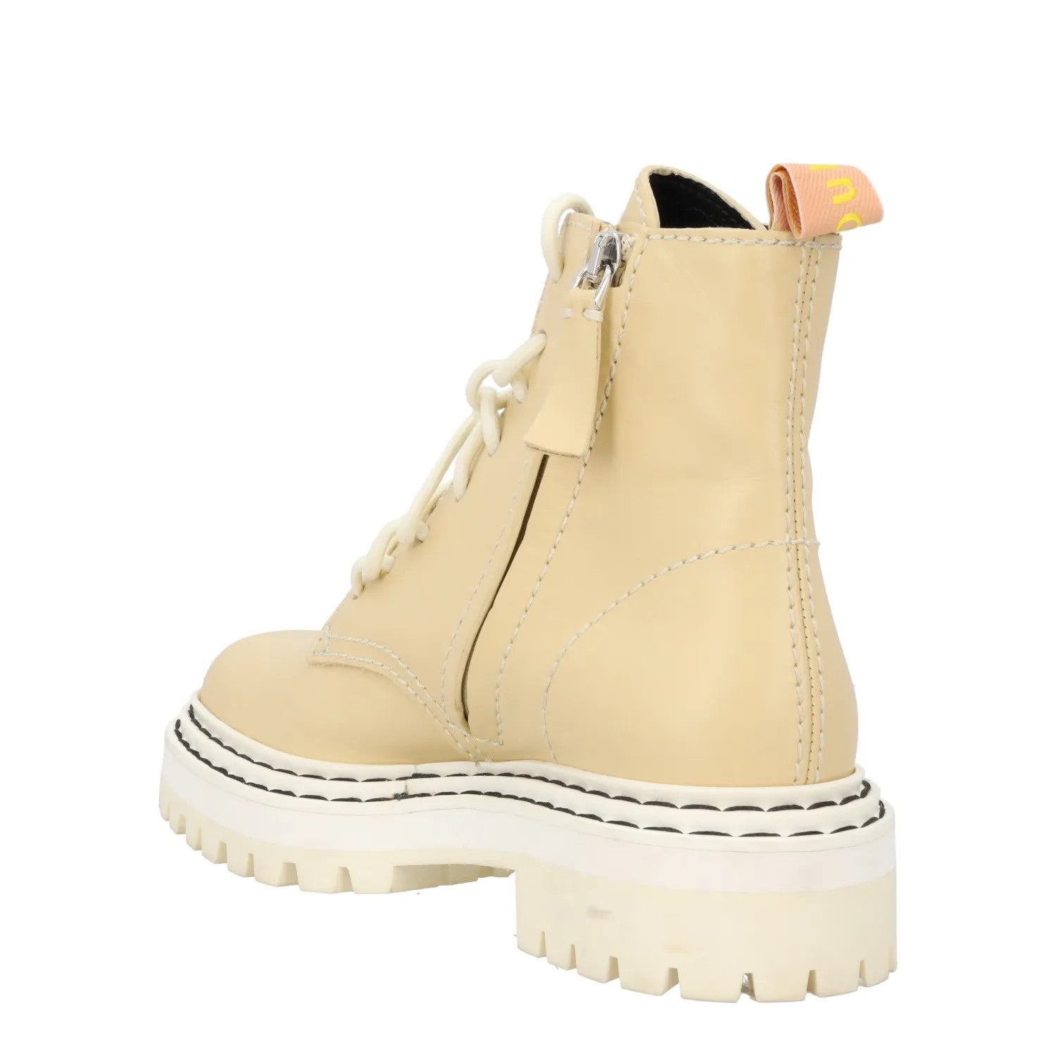 PROENZA SCHOULER Womens Leather Combat Boots Beige Lace Up Ankle UK 3 RRP 795 — View 5