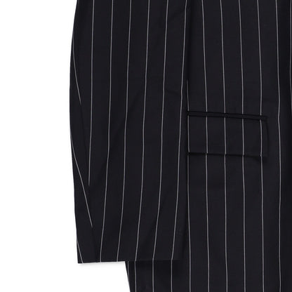 JUUN-J Unisex Striped Pinstripe Long Coat Wool Size 36 RRP1200 — View 5