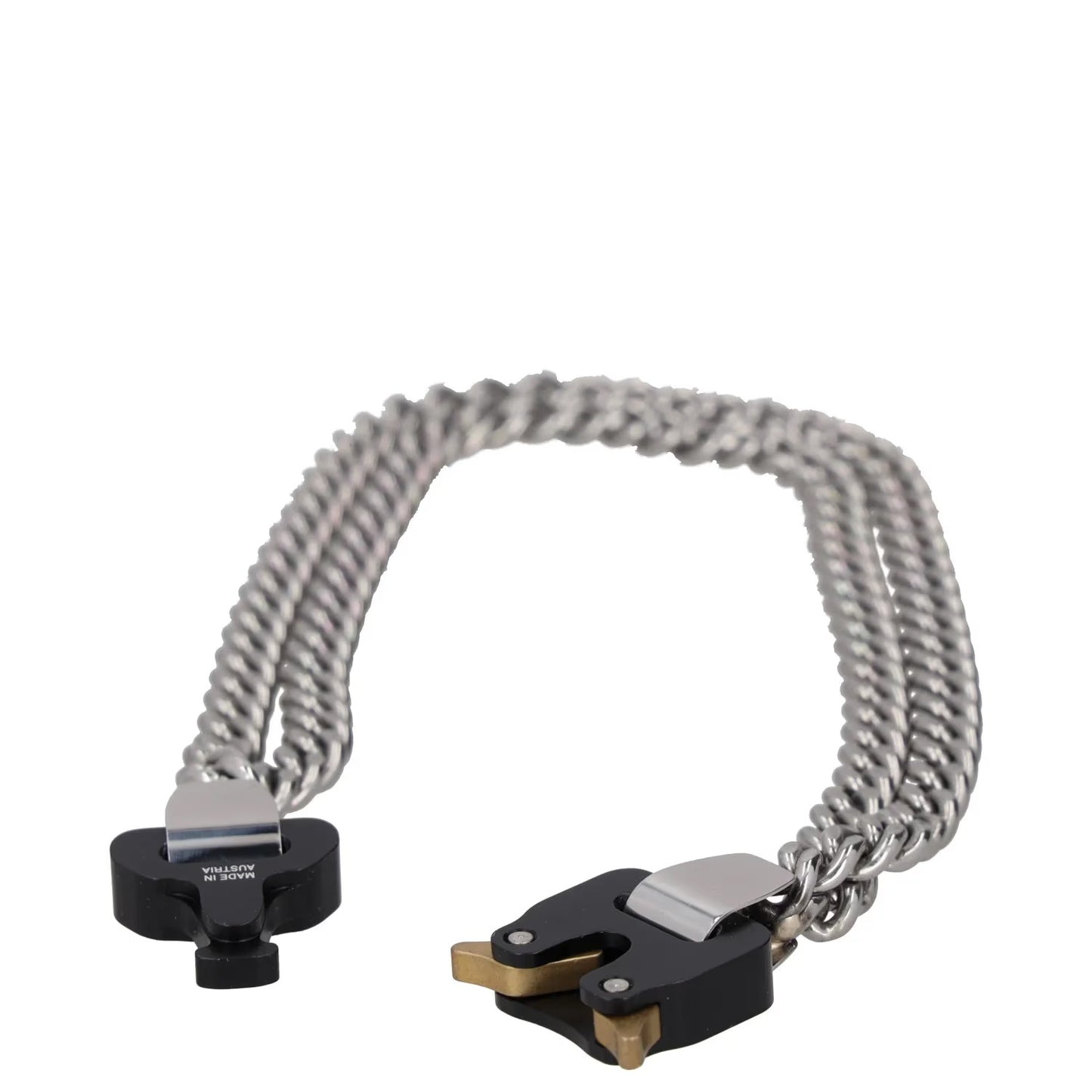 1017 ALYX 9SM Women Chain Necklace Grey Metal Stainless Steel Turn Lock S RRP400 — View 3