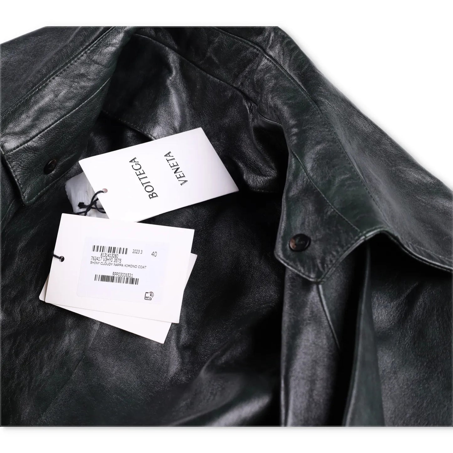 BOTTEGA VENETA Womens Overcoat Knee Length Relaxed Fit Leather Grey 40 RRP 6720 — View 7